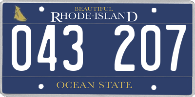 RI license plate 043207