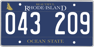 RI license plate 043209