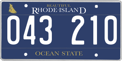 RI license plate 043210