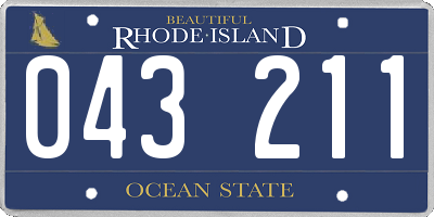 RI license plate 043211