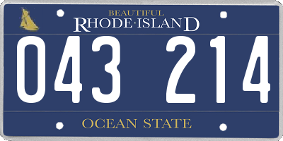 RI license plate 043214