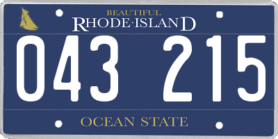 RI license plate 043215