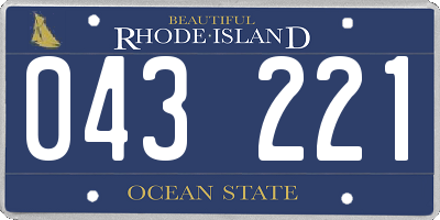 RI license plate 043221