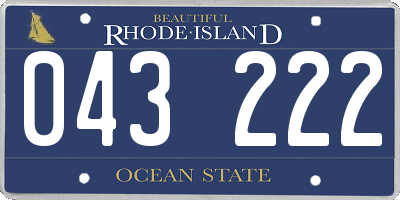 RI license plate 043222