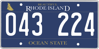 RI license plate 043224
