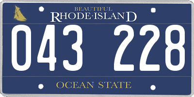 RI license plate 043228