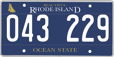 RI license plate 043229
