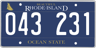 RI license plate 043231