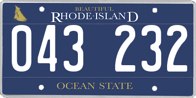 RI license plate 043232
