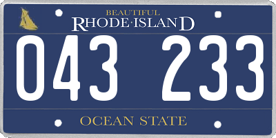 RI license plate 043233