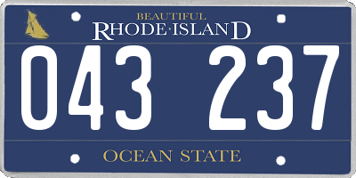 RI license plate 043237