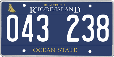 RI license plate 043238