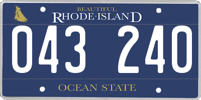 RI license plate 043240