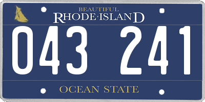 RI license plate 043241