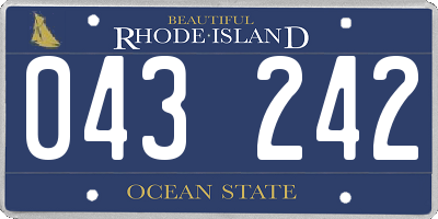 RI license plate 043242