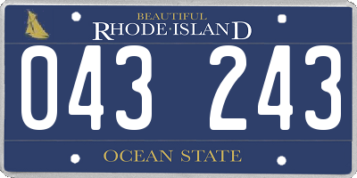 RI license plate 043243