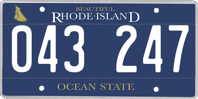 RI license plate 043247