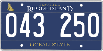 RI license plate 043250