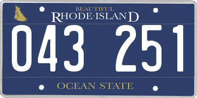 RI license plate 043251