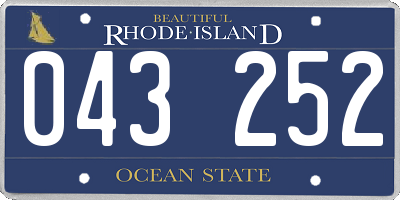 RI license plate 043252