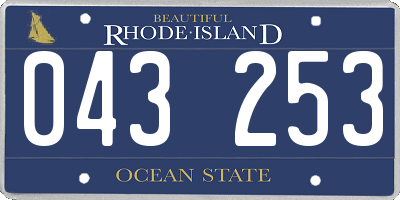 RI license plate 043253