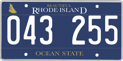 RI license plate 043255
