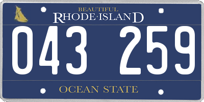 RI license plate 043259