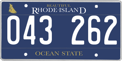 RI license plate 043262