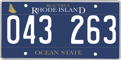 RI license plate 043263