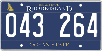 RI license plate 043264