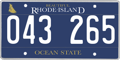 RI license plate 043265