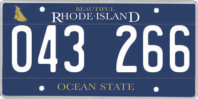 RI license plate 043266