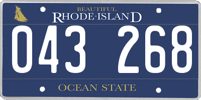 RI license plate 043268