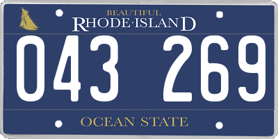 RI license plate 043269