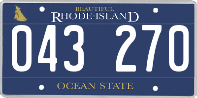 RI license plate 043270