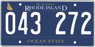 RI license plate 043272