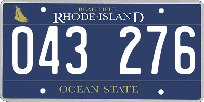 RI license plate 043276