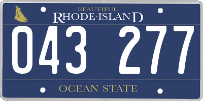 RI license plate 043277