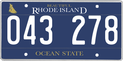 RI license plate 043278