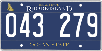 RI license plate 043279