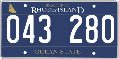 RI license plate 043280