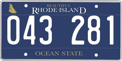 RI license plate 043281