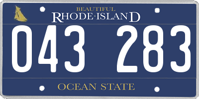 RI license plate 043283