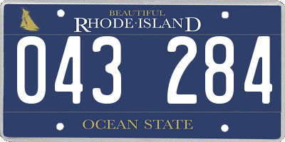 RI license plate 043284