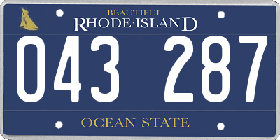 RI license plate 043287