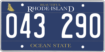 RI license plate 043290