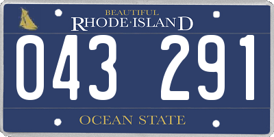 RI license plate 043291