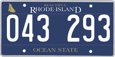RI license plate 043293