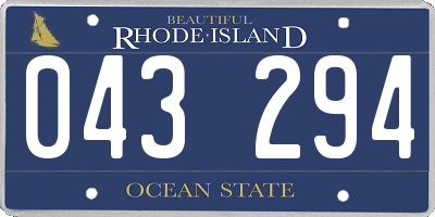 RI license plate 043294