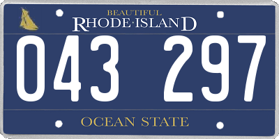 RI license plate 043297